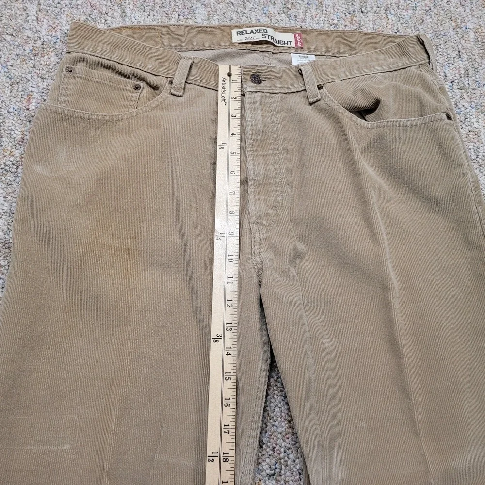 Levis 559 Pants Mens 38x30 Beige Corduroy Baggy Relaxed Fit Straight Leg‎ Y2K